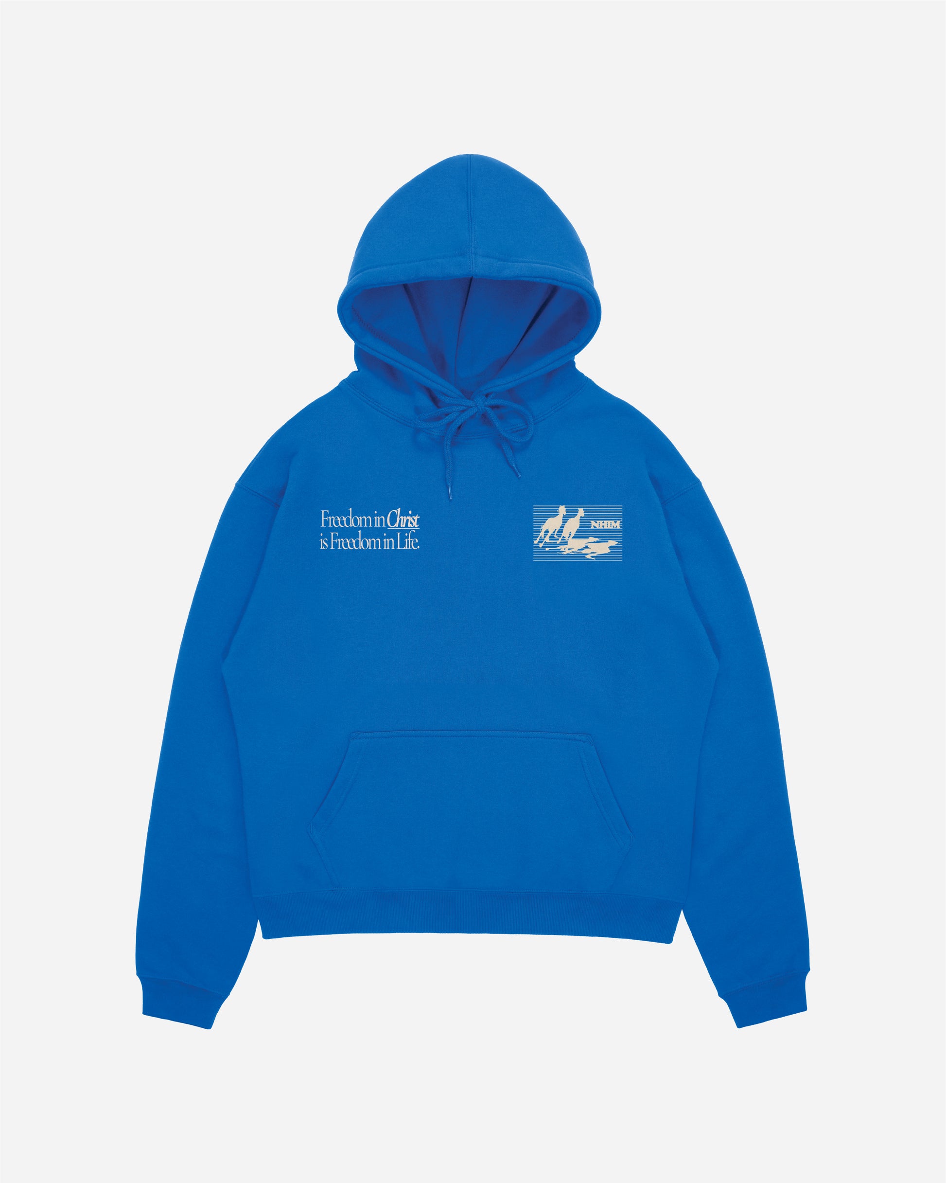 FREEDOM IN CHRIST HOODIE (ROYAL) by NHIM Apparel Christian clothing brand