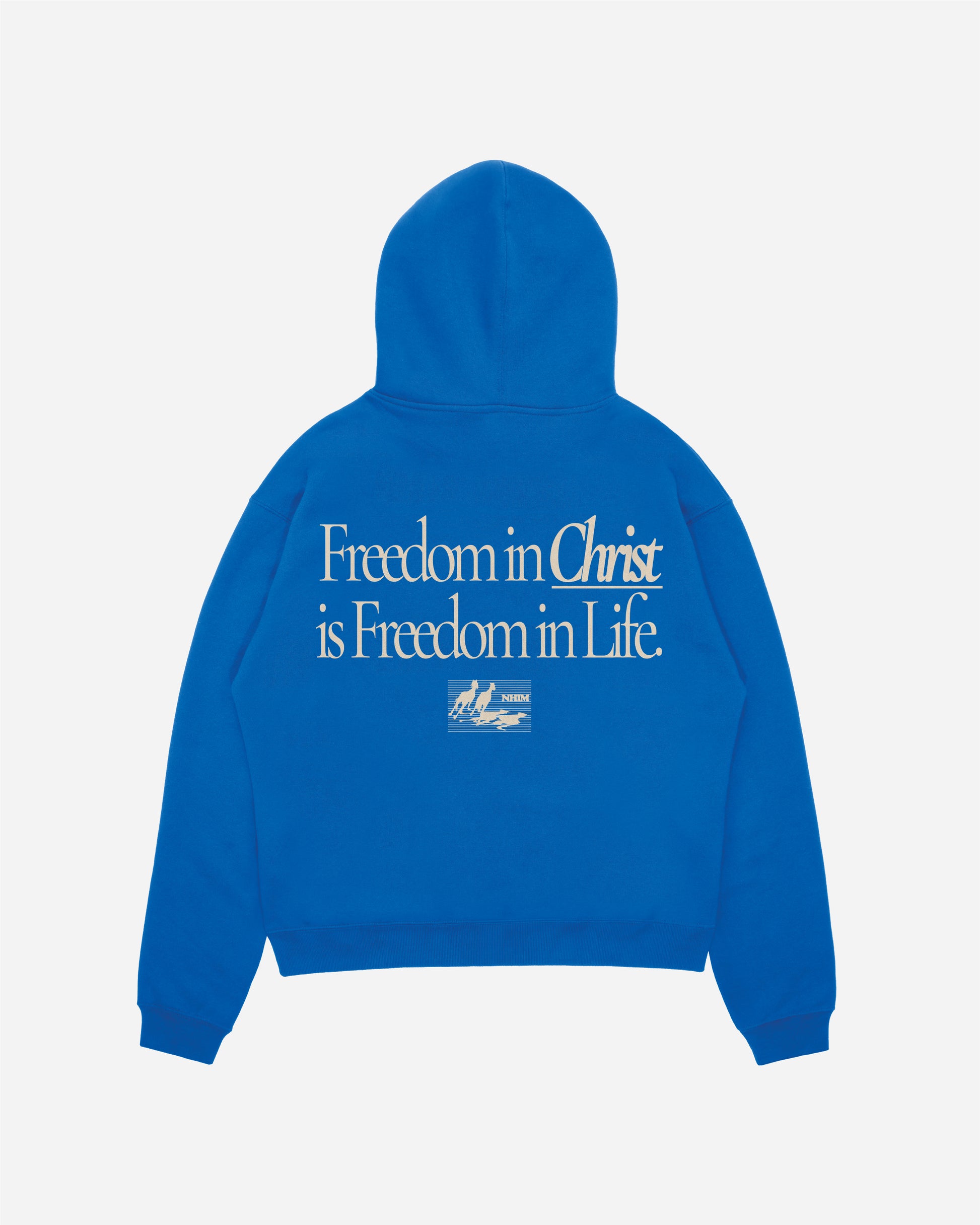 FREEDOM IN CHRIST HOODIE (ROYAL) by NHIM Apparel Christian clothing brand