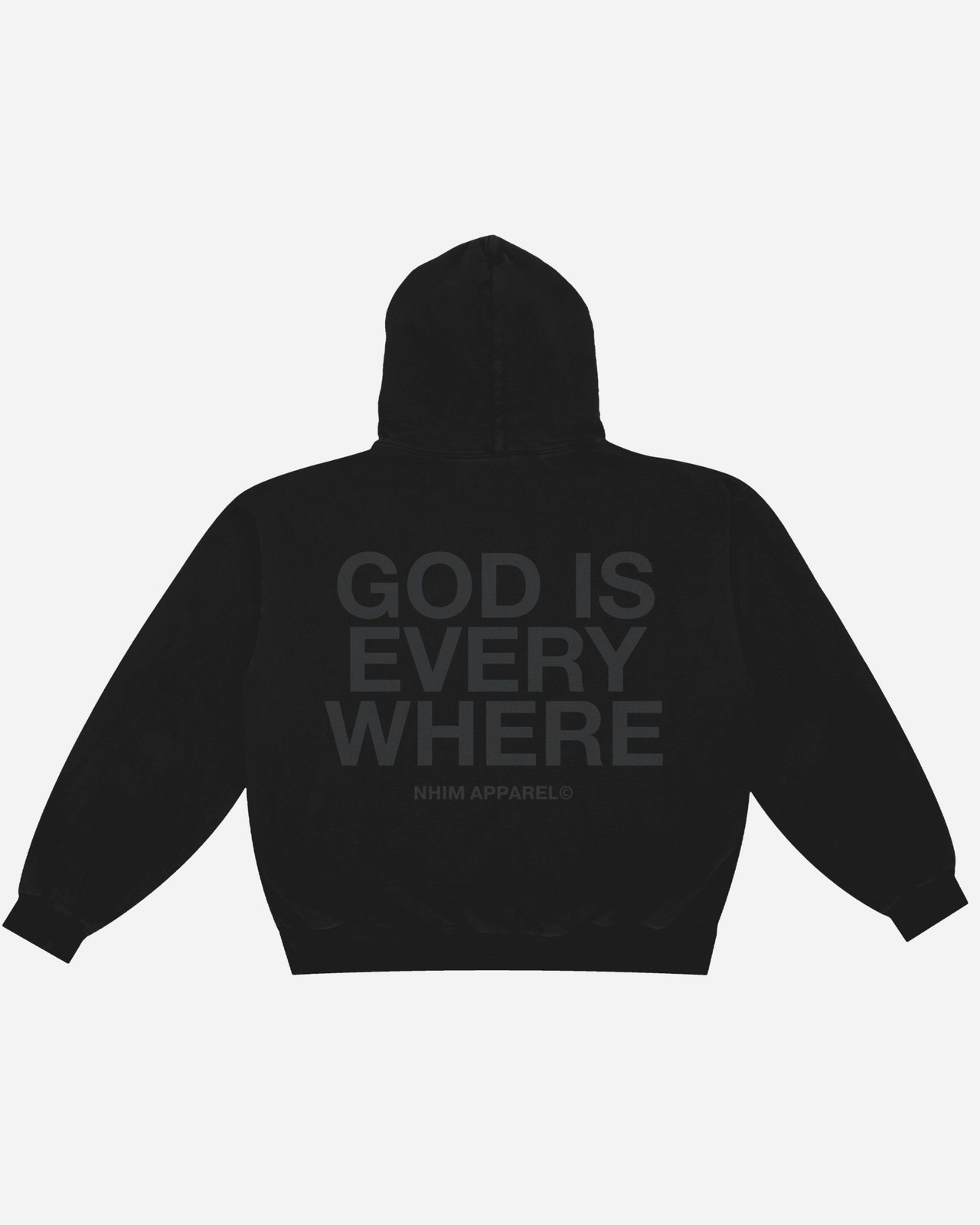 GOD IS EVERYWHERE BLACKOUT HOODIE IN BLACK