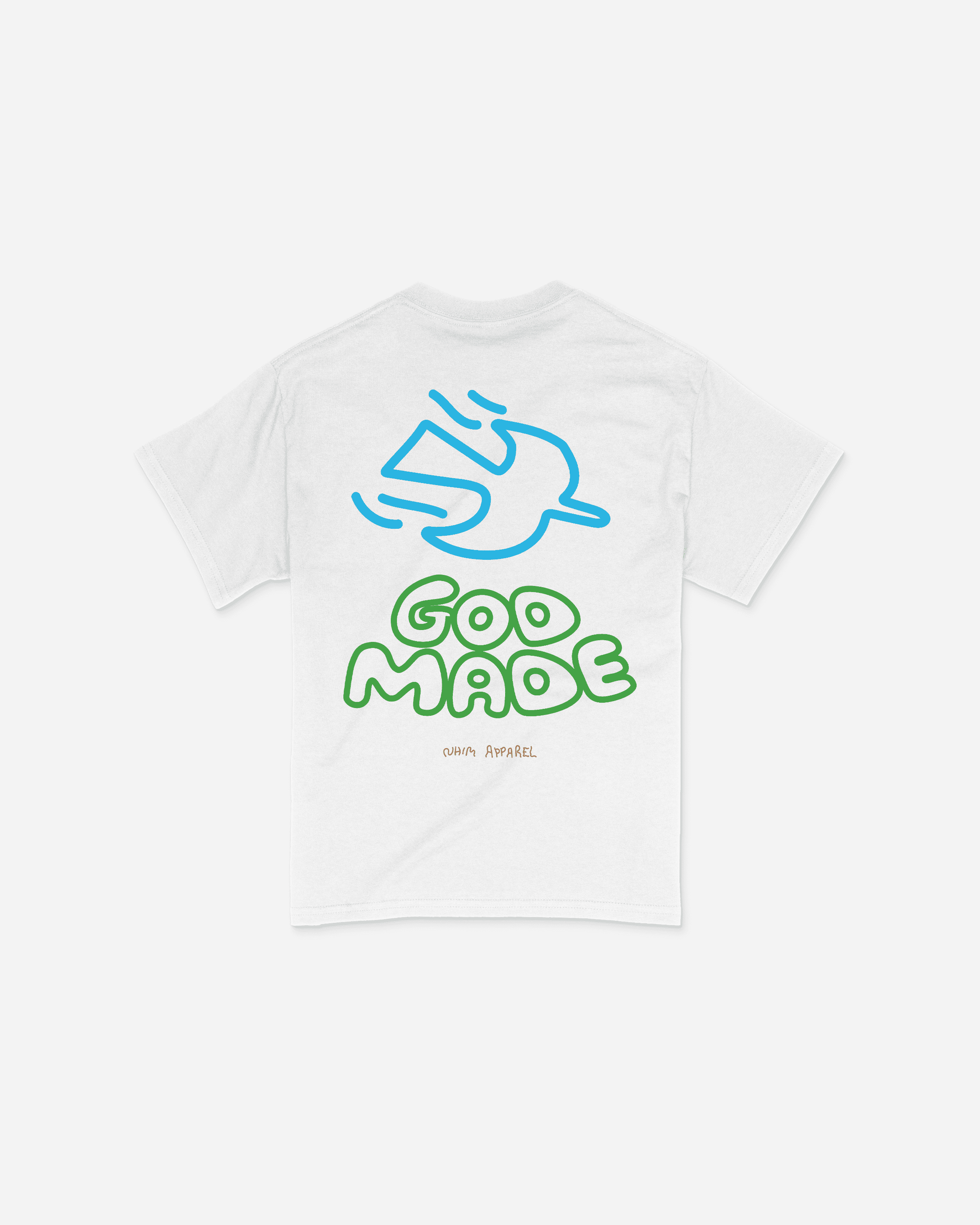 God Made Dove Christian T-Shirt in white by NHIM Apparel Christian clothing brand.