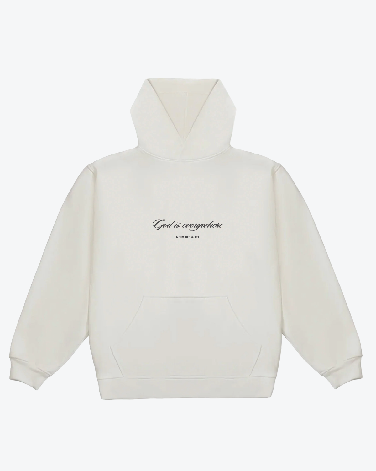 GOD IS EVERYWHERE SCRIPT HOODIE IN CREME