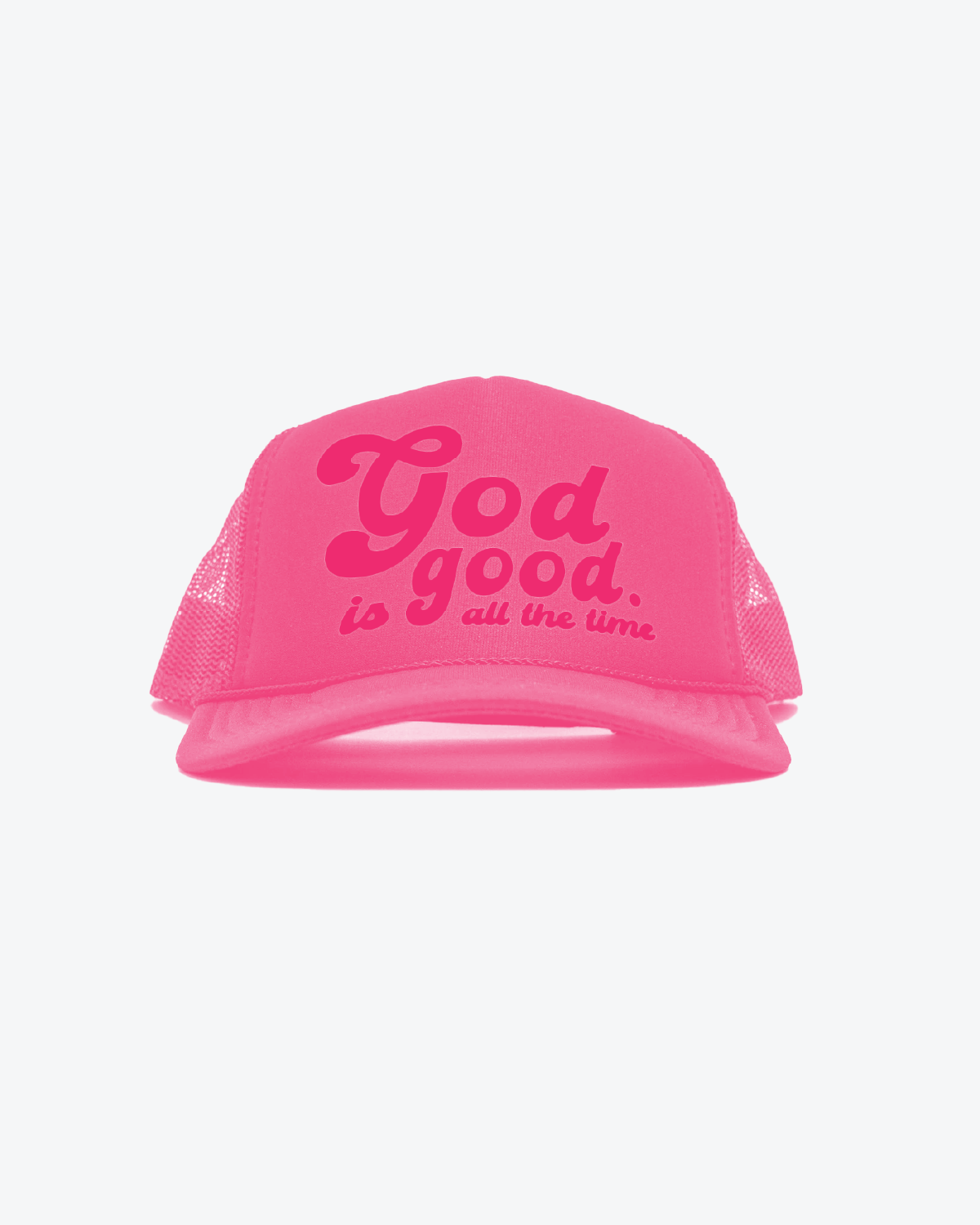 God is good Trucker Hat in Hot Pink