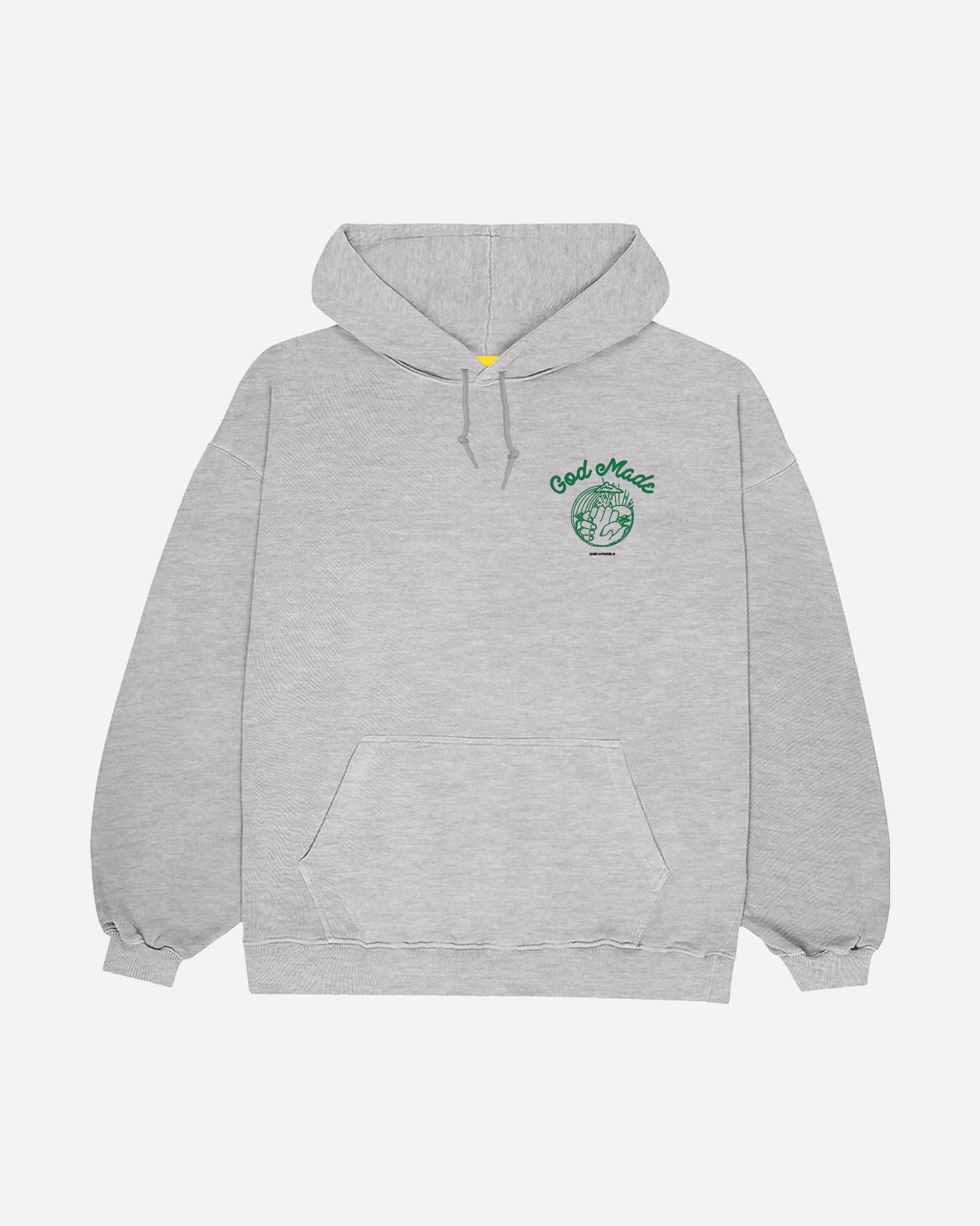 GOD MADE Creation Hoodie Sweatshirt in Ash by NHIM Apparel Christian clothing brand