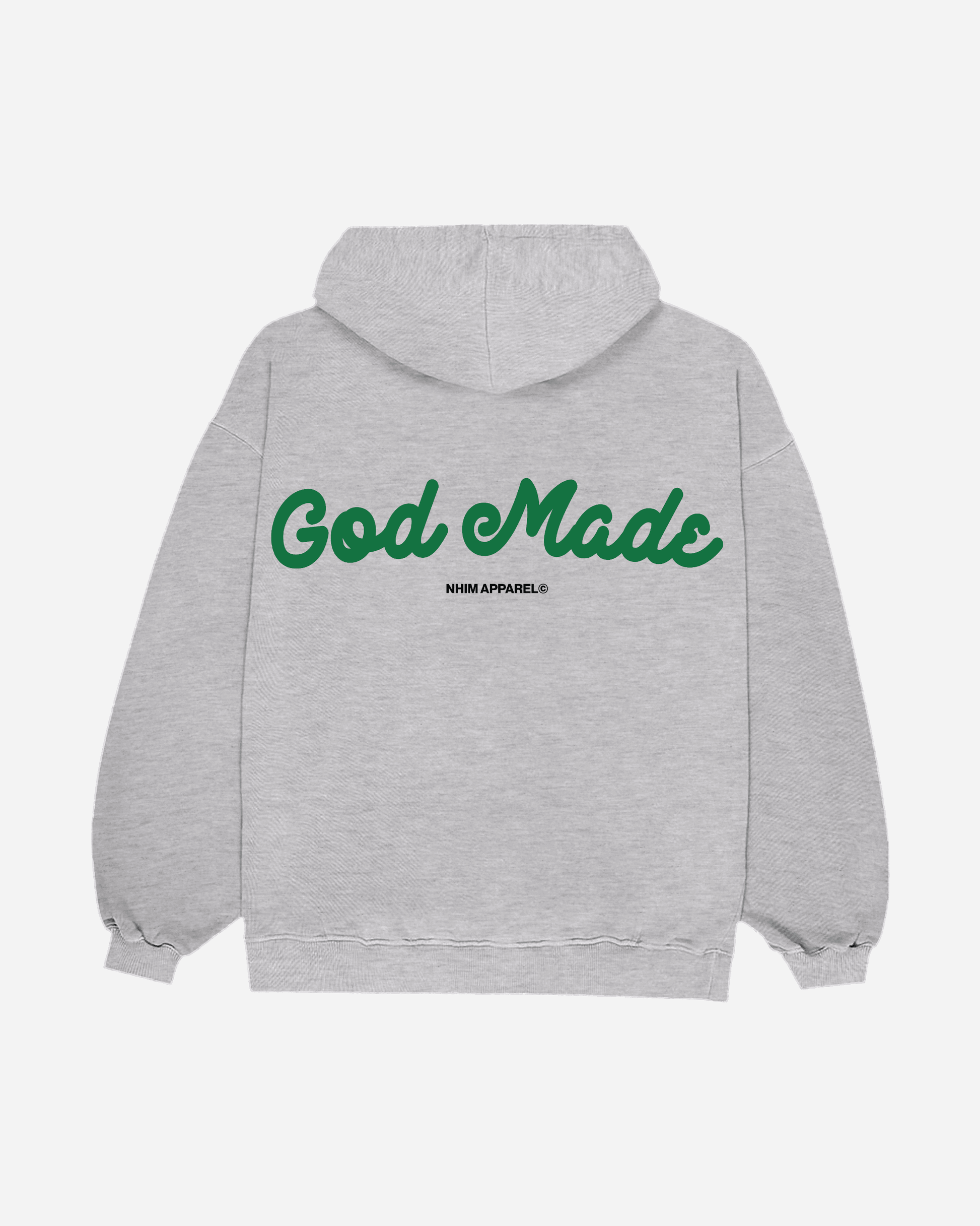 GOD MADE Creation Hoodie Sweatshirt in Ash by NHIM Apparel Christian clothing brand
