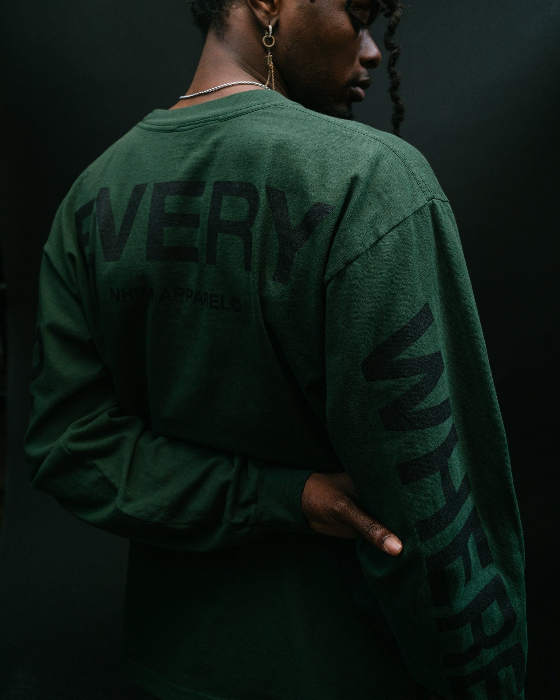 God Is Everywhere ivy color long sleeve christian shirt by NHIM Apparel christian clothing brand