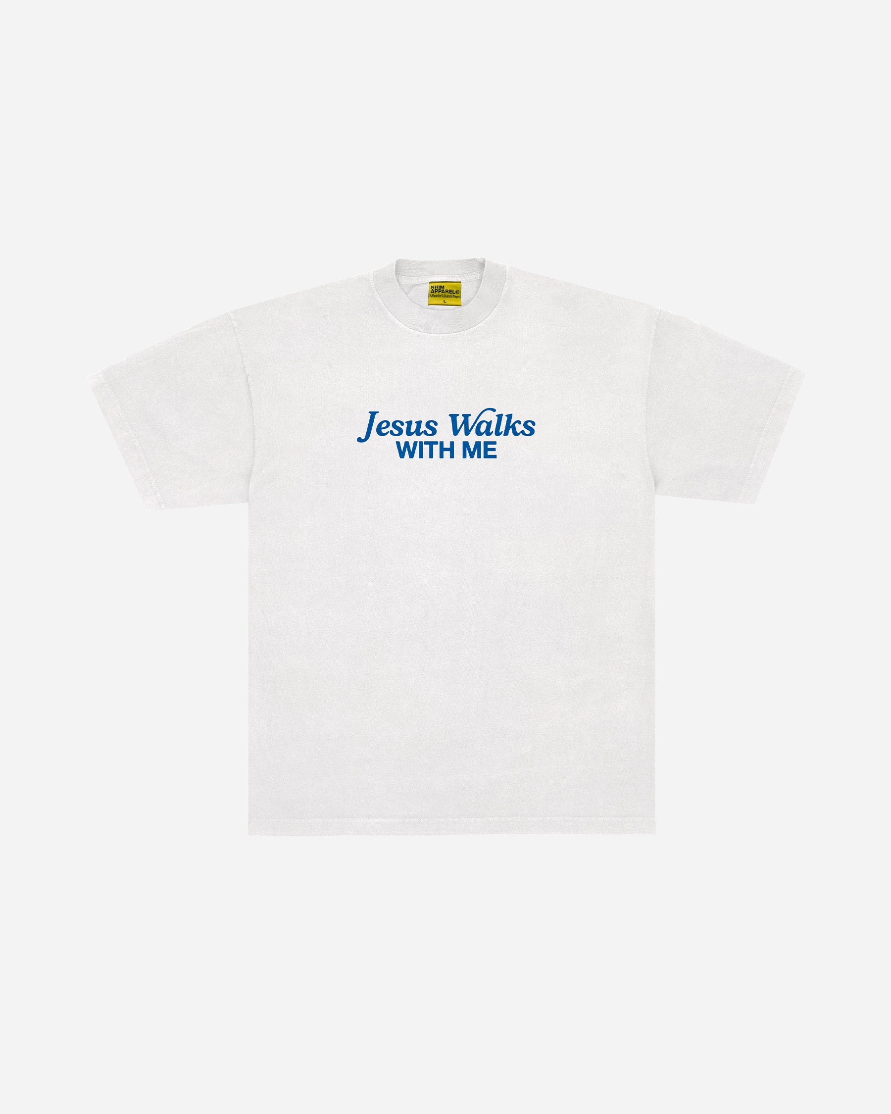 Jesus walks with me by nhim apparel christian clothing brand - t-shirt mock front