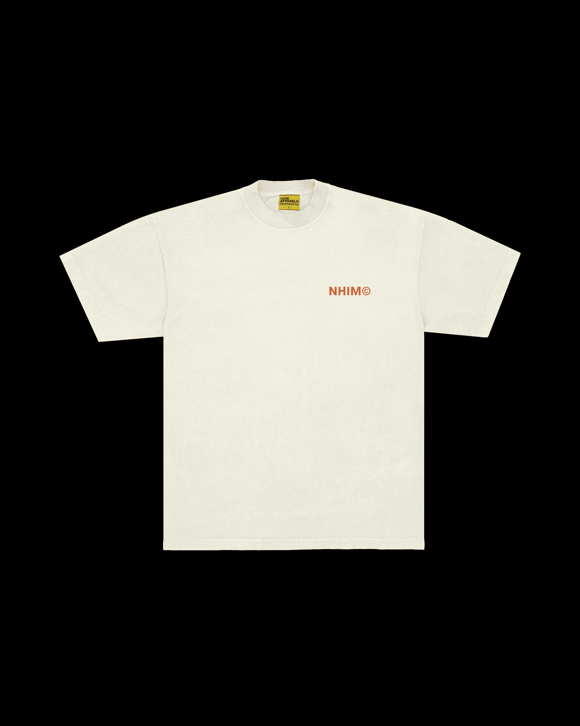 God Is Everywhere off white & orange colored premium christian t shirt by NHIM Apparel christian clothing brand