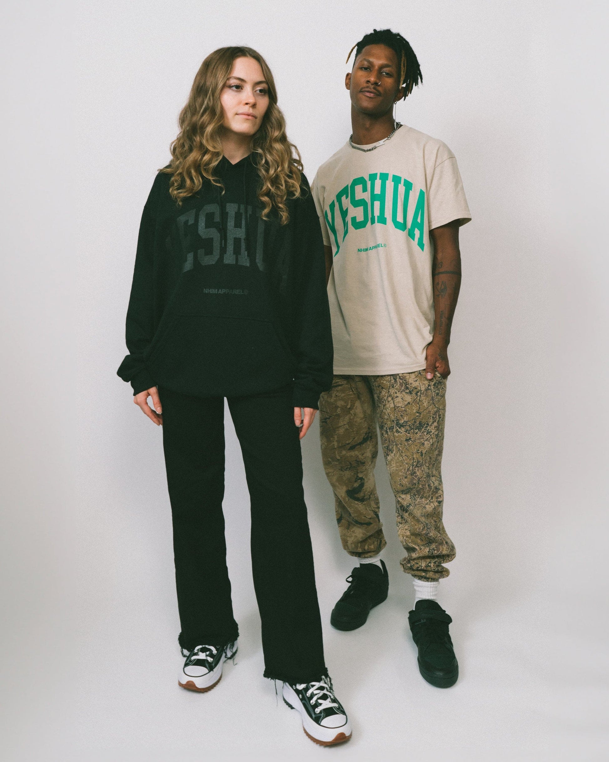Yeshua hoodie YESHUA logo black hooded sweatshirt made by NHIM APPAREL christian clothing brand