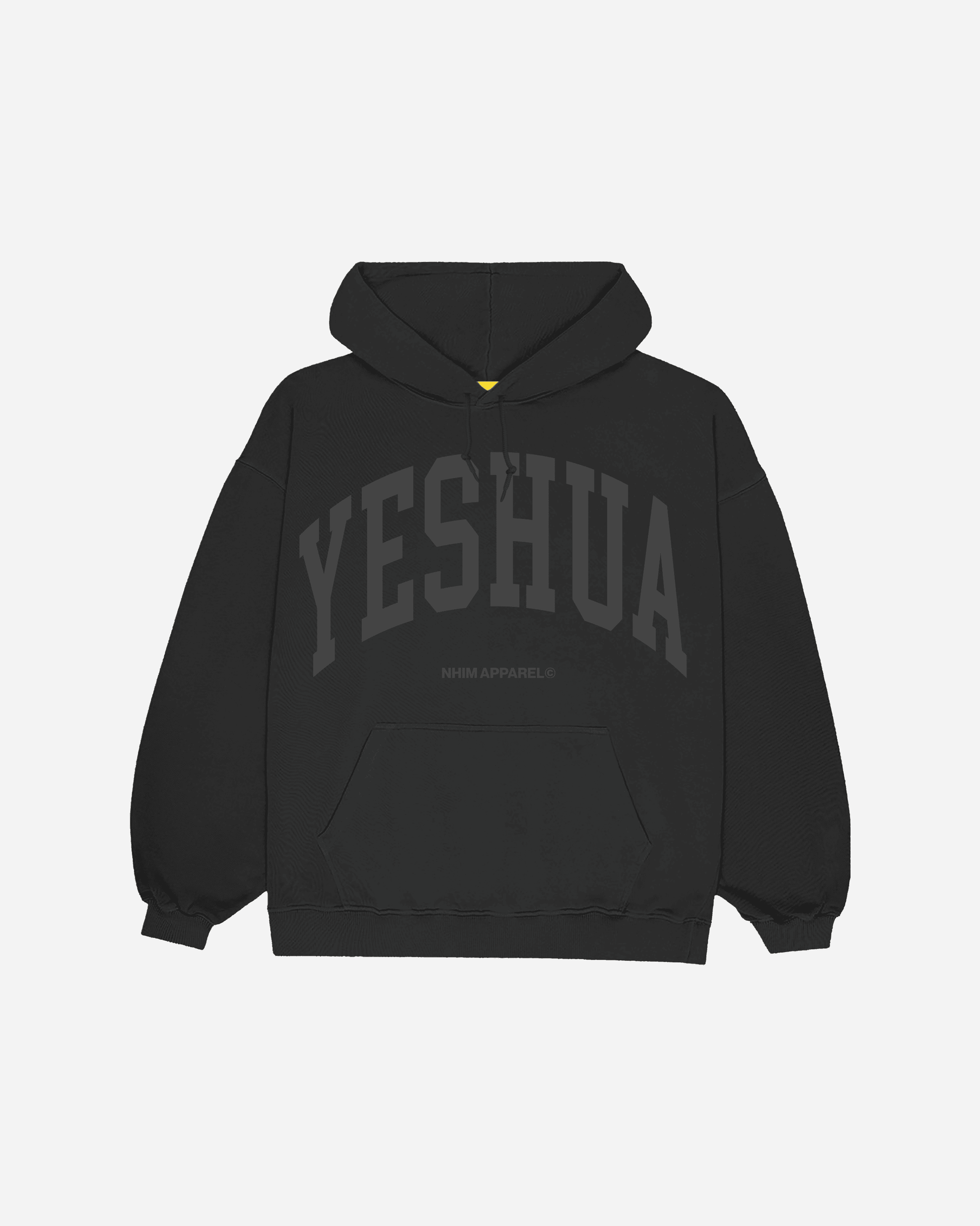 Yeshua hoodie YESHUA logo black hooded sweatshirt made by NHIM APPAREL christian clothing brand