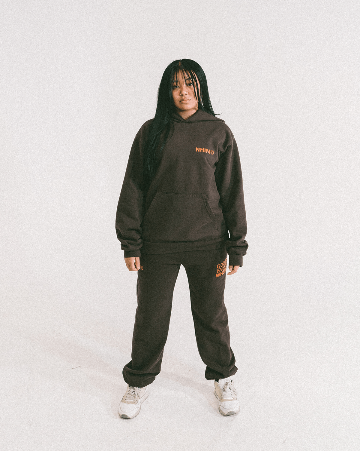 Christian hoodie sweatshirt. GOD IS EVERYWHERE HOODIE (Brown). NHIM Apparel Christian clothing company.