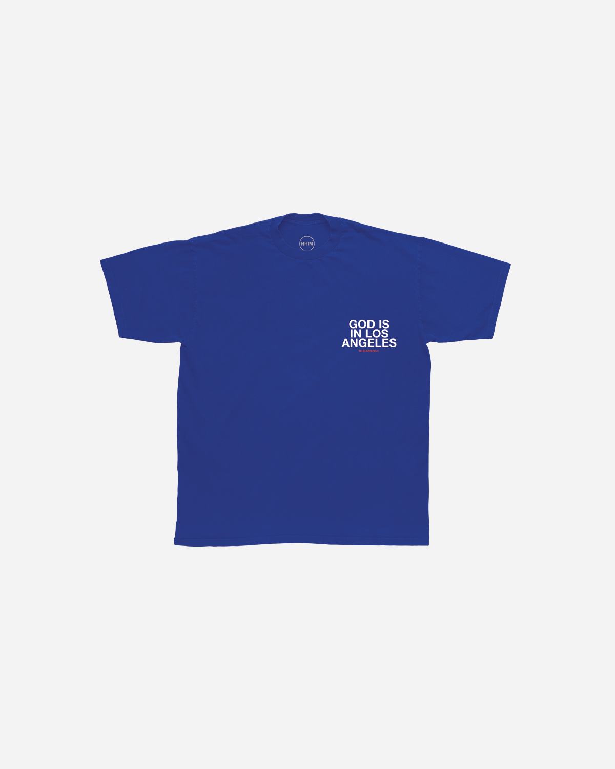 The God Is In Los Angeles Shirt is a premium garment dyed, ethically sourced and made in the USA T-shirt made by NHIM Apparel Christian clothing brand.