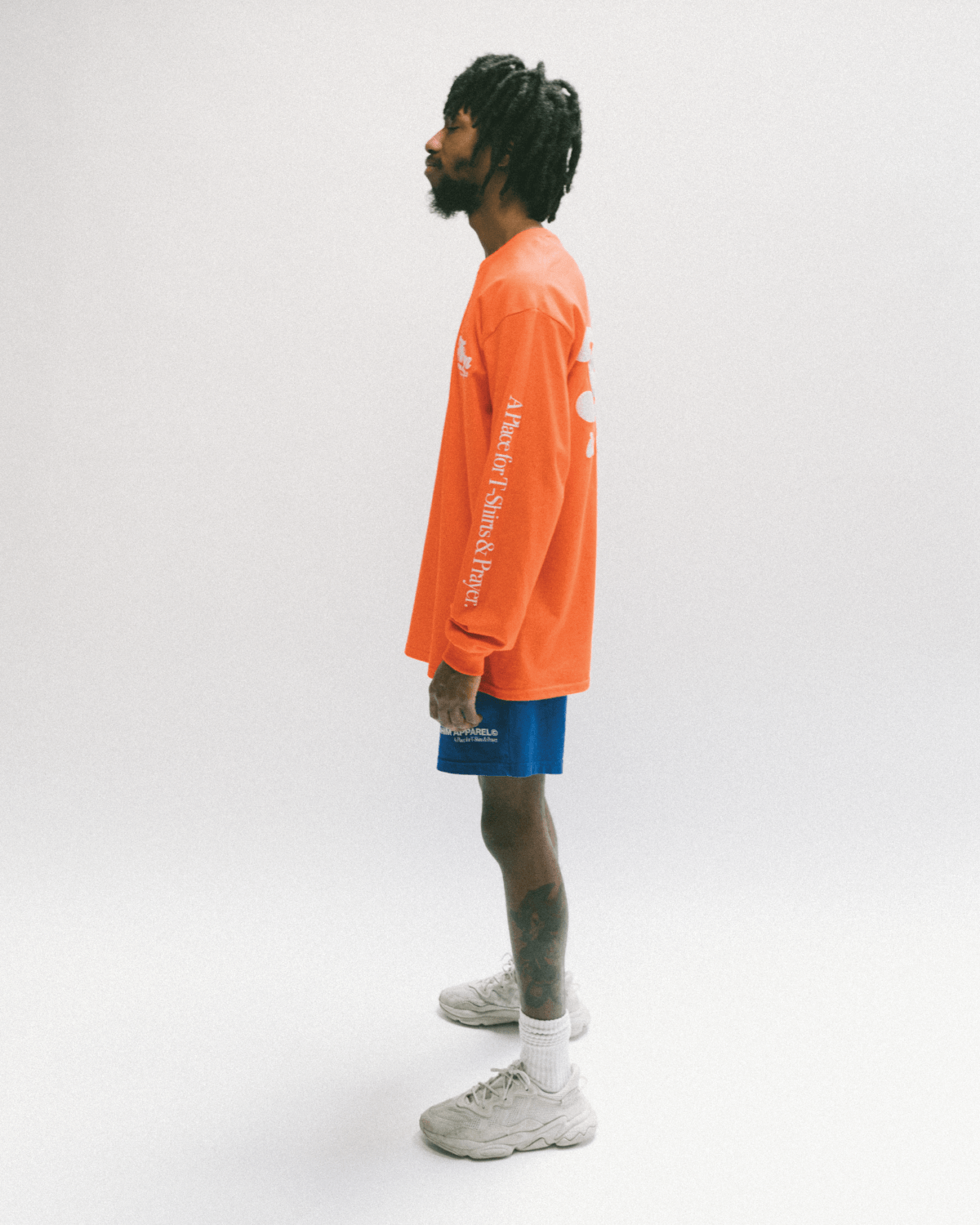 God is Good! God is good all the time Christian long-sleeve orange shirt. puff print. Nhim Apparel Christian clothing company, a place for t-shirts and prayer.