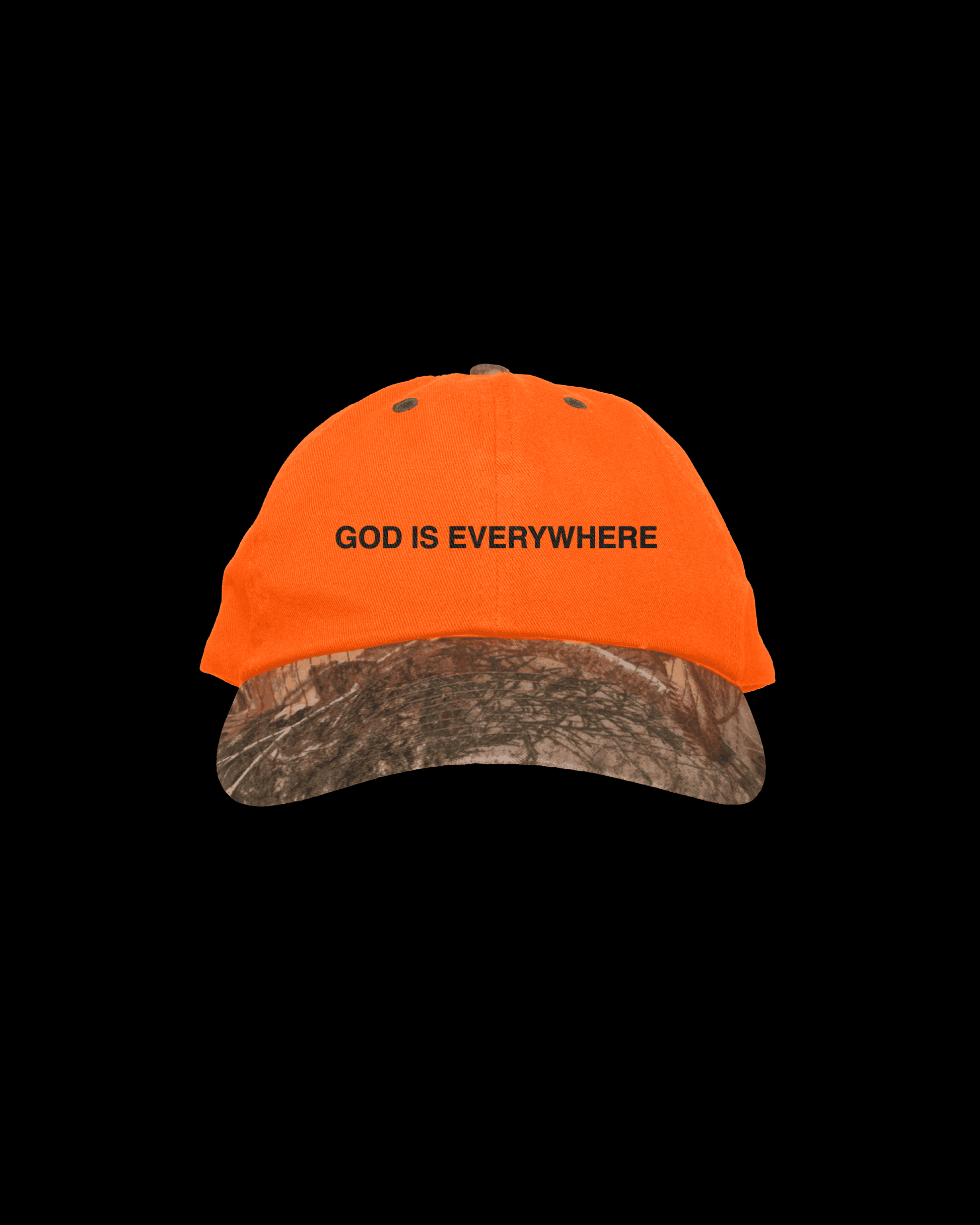 GOD IS EVERYWHERE Christian hat in safety orange by NHIM Apparel Christian Clothing Brand