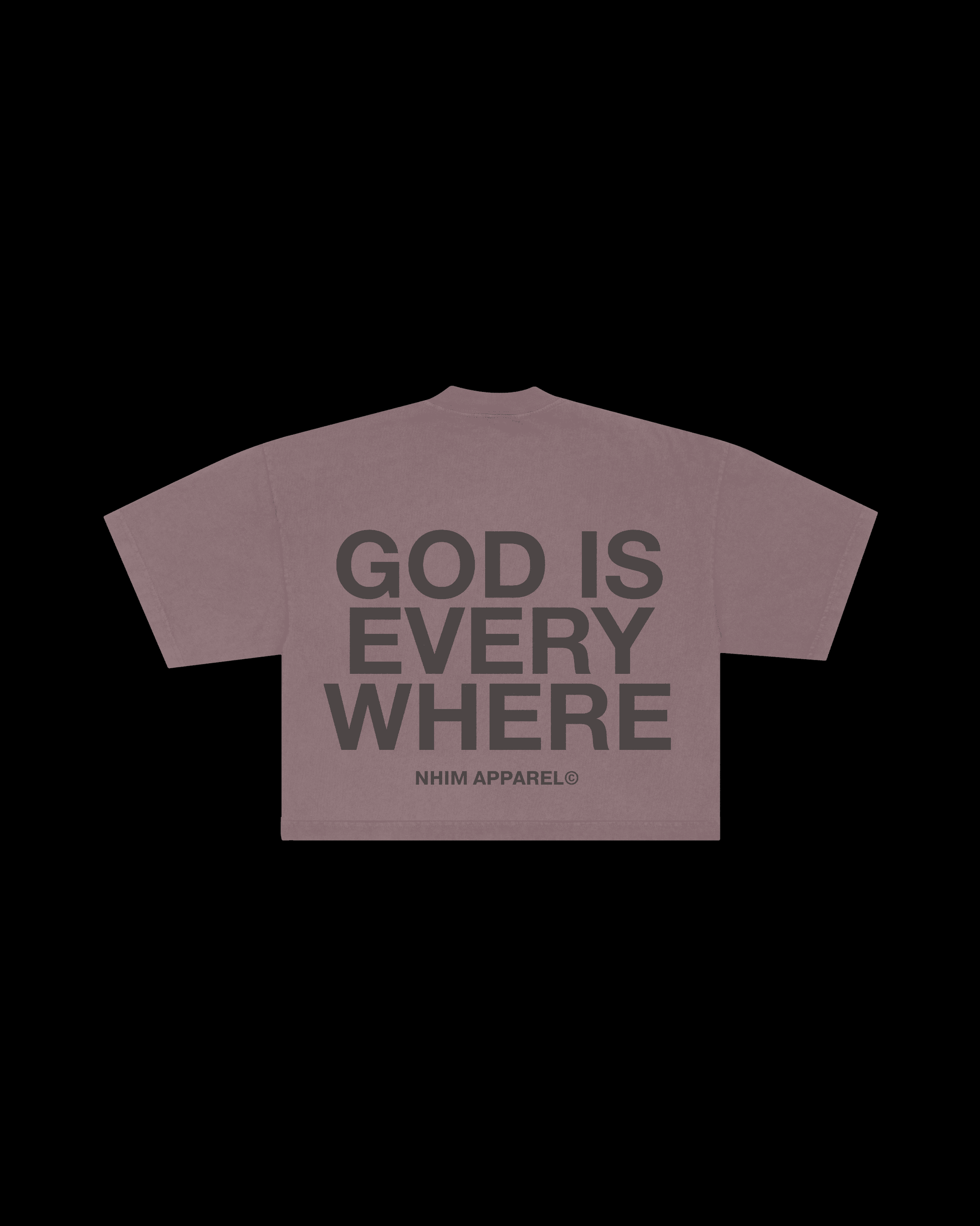 God Is Everywhere crop tee thistle color by NHIM Apparel christian clothing brand  
