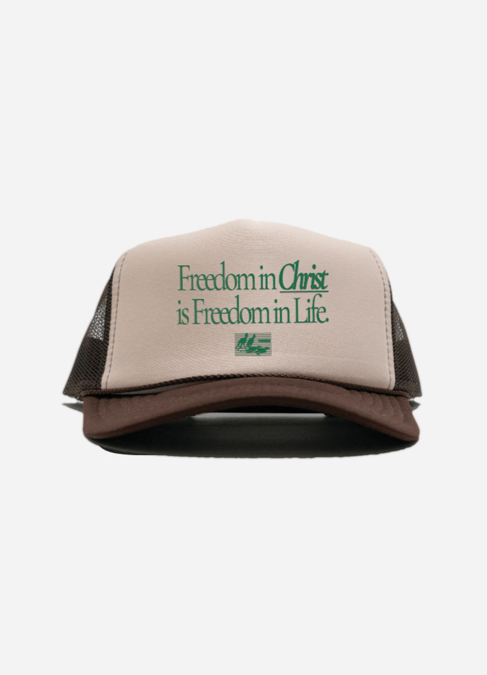 FREEDOM IN CHRIST TRUCKER IN 2-TONE WALNUT