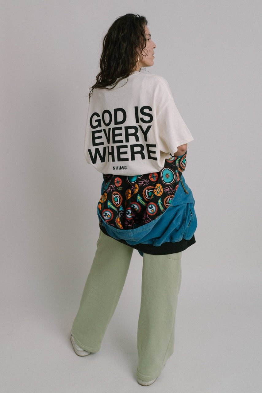 'GRAYSCALE' GOD IS EVERYWHERE TEE (OFF-WHITE) christian tee shirt by NHIM Apparel christian clothing brand