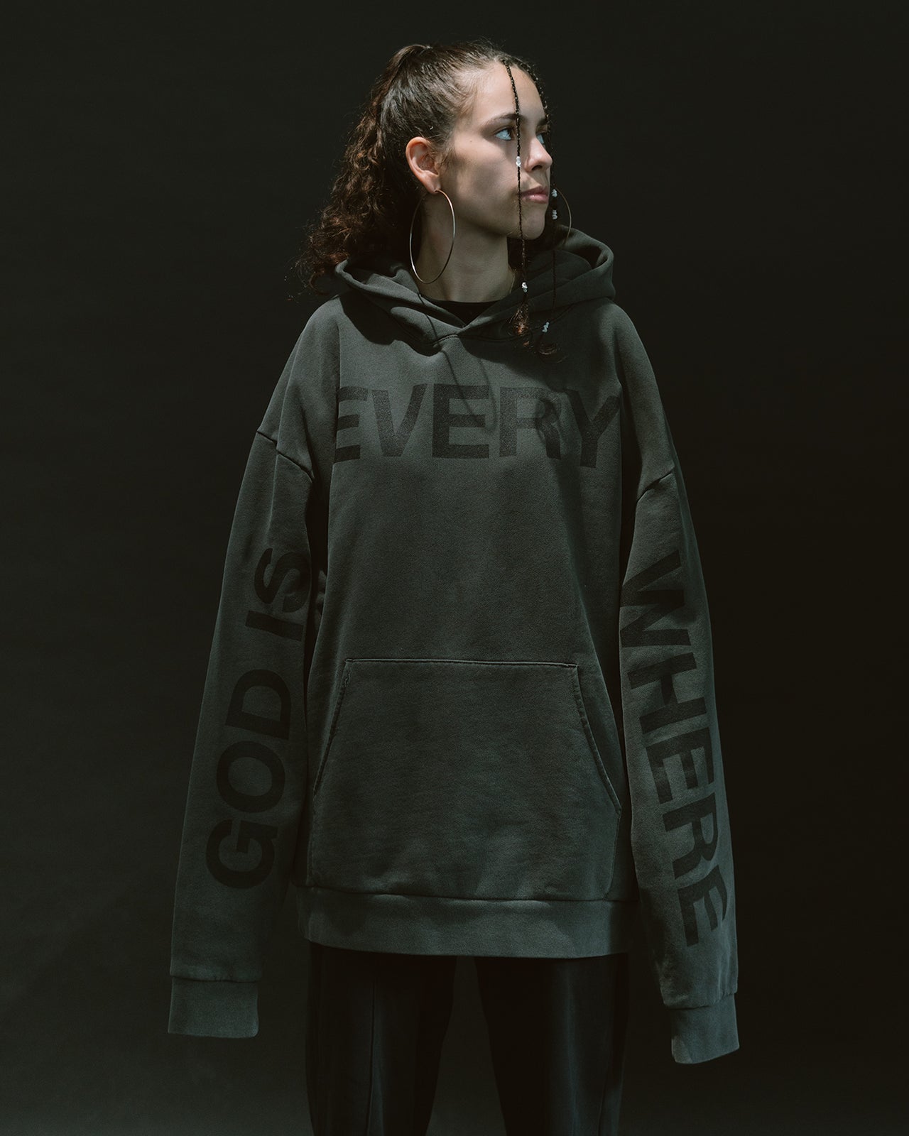 GOD IS EVERYWHERE HOODIE (VINTAGE BLACK)