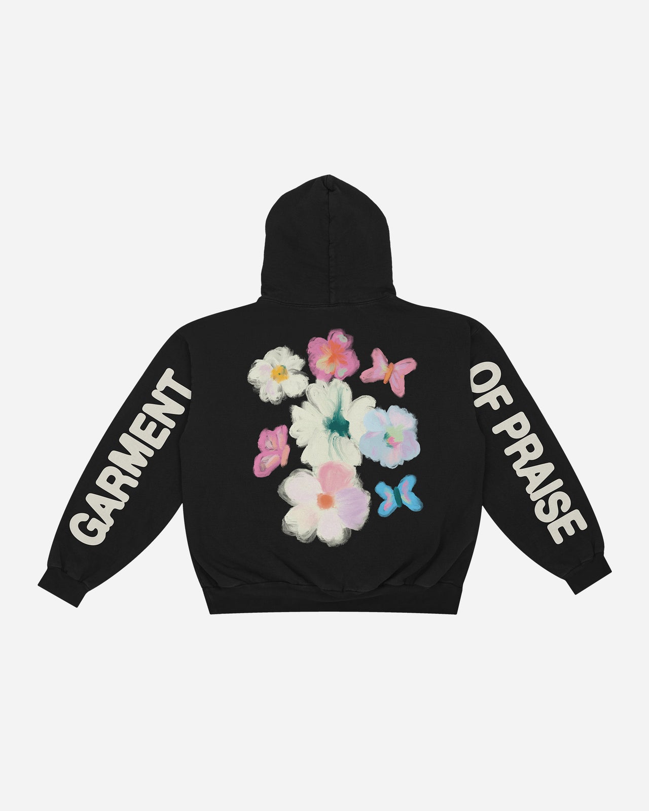 Garment of Praise women's Christian hoodie mock image of back