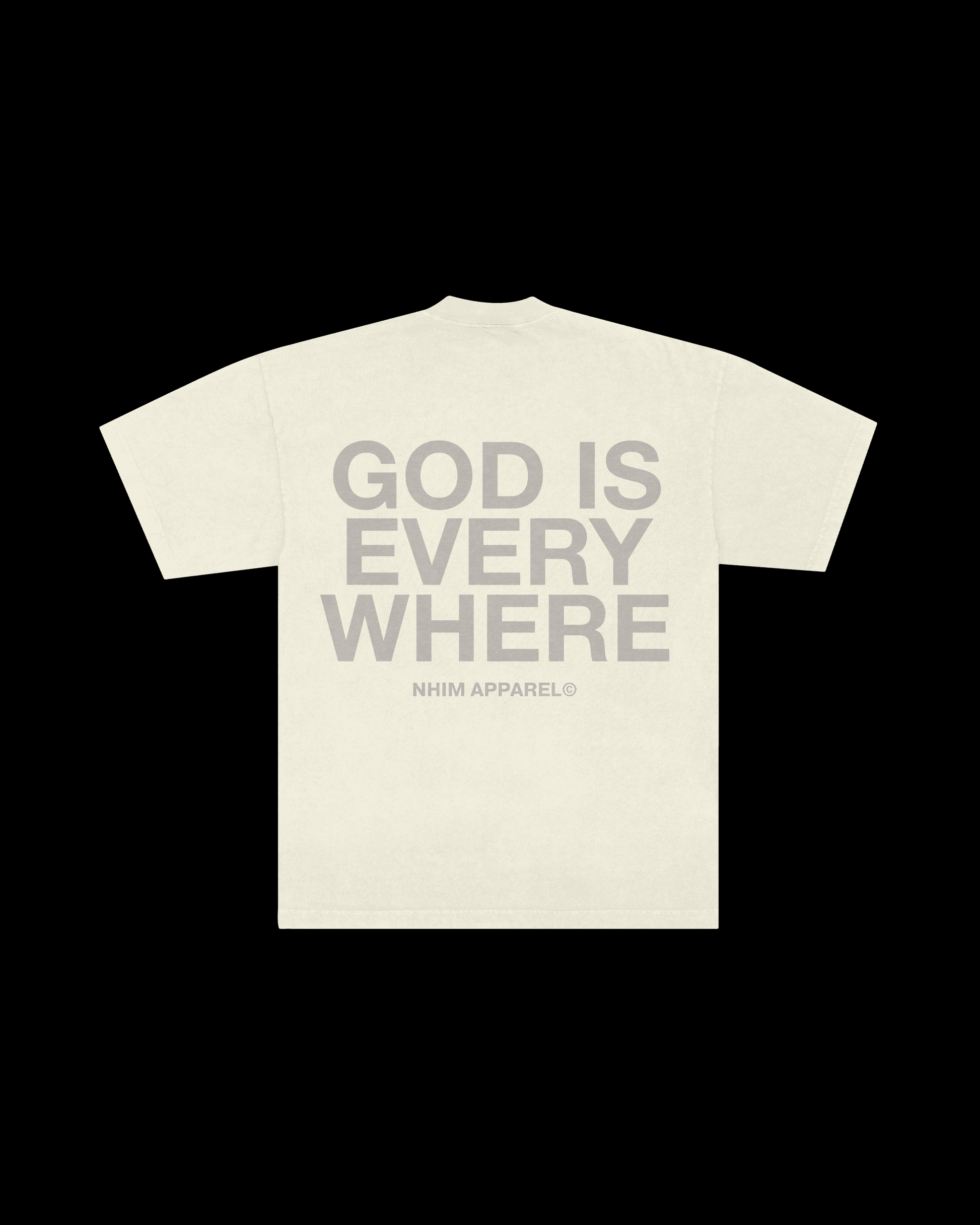 God Is Everywhere chalk colored premium christian t shirt by NHIM Apparel christian clothing brand
