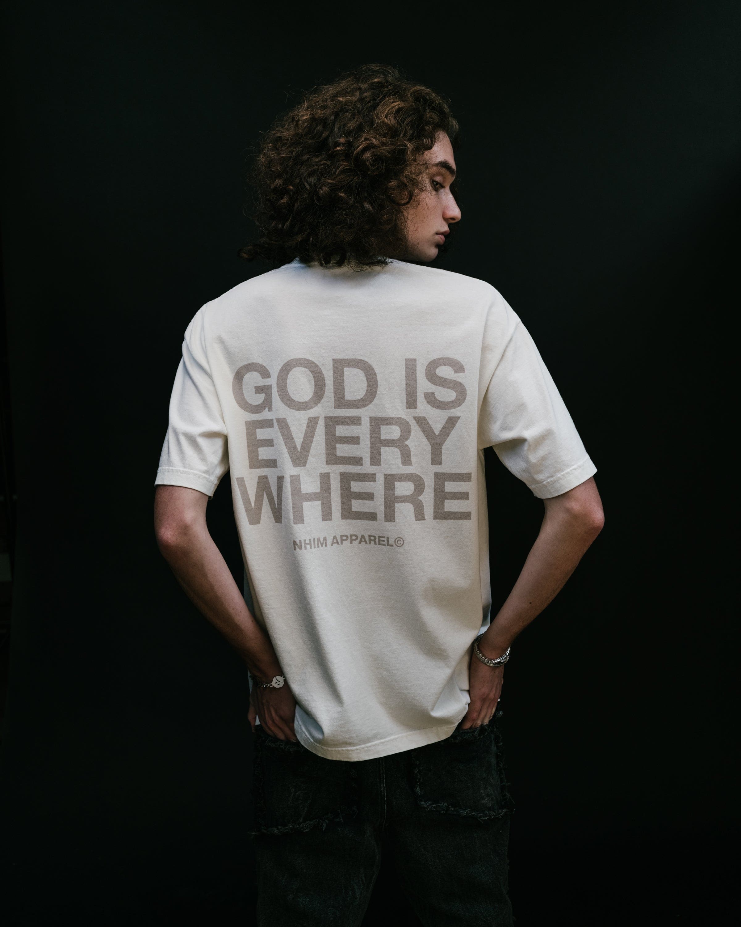 God Is Everywhere Tee (Large/OFF White) by Nhim Apparel