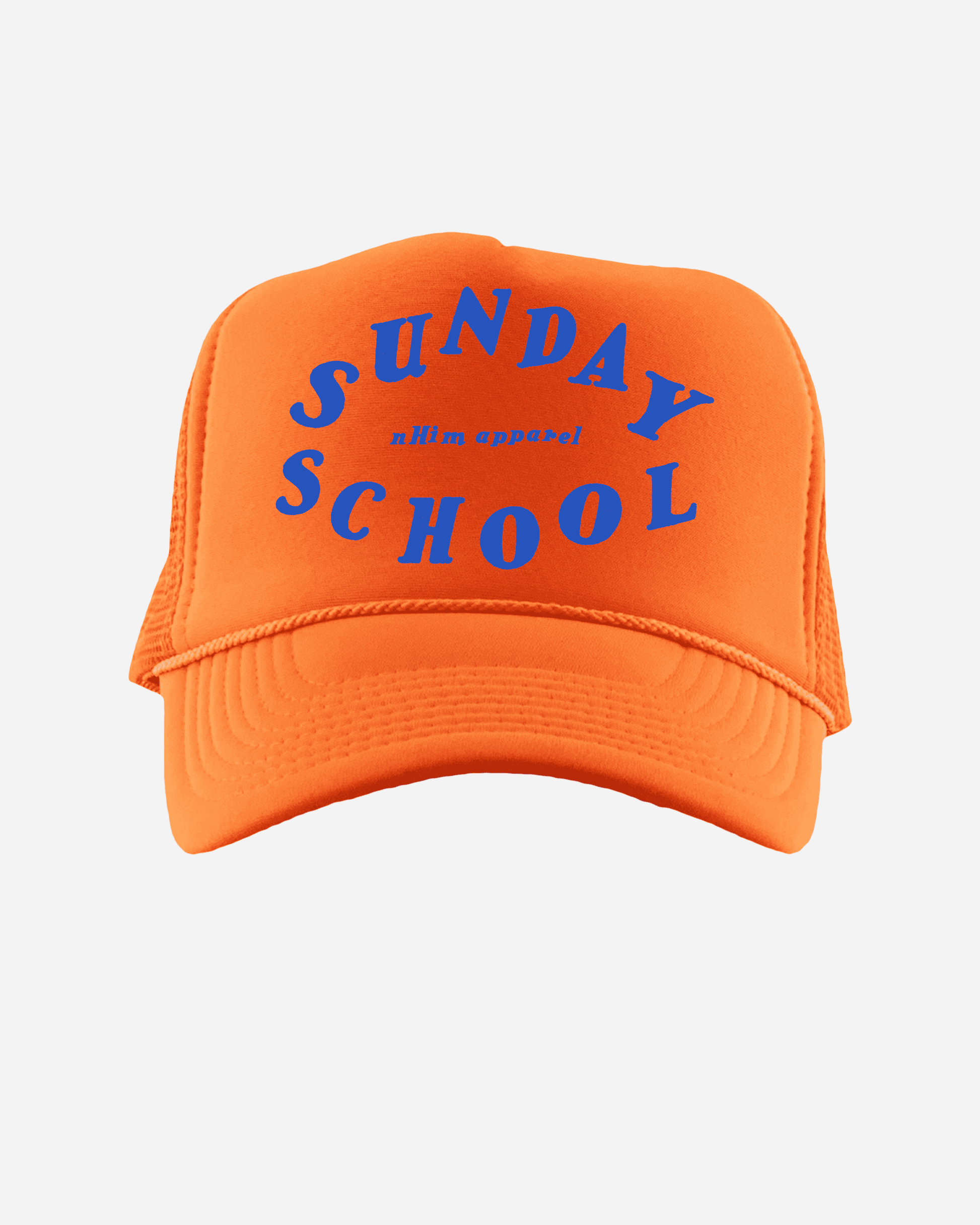 Orange Trucker hat Sunday Every Day by NHIM APPAREL Christian clothing brand