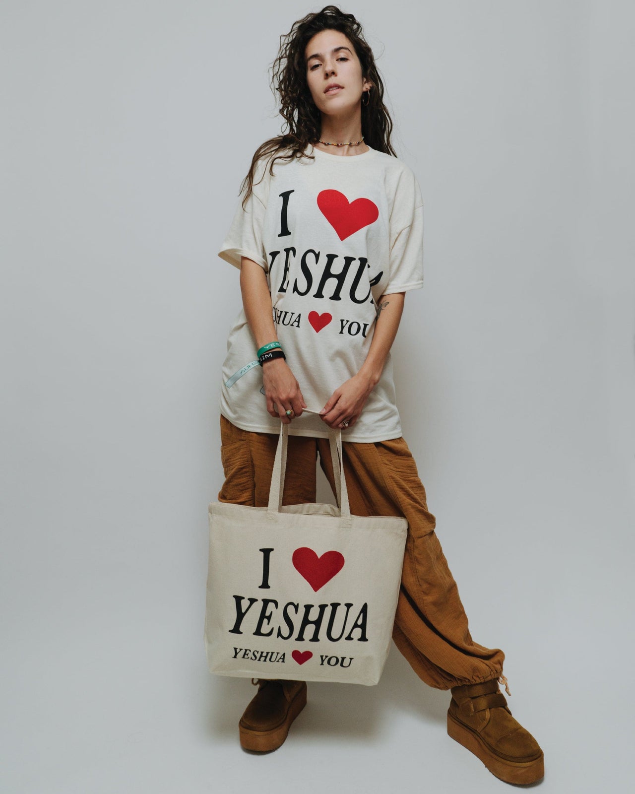 I Love Yeshua, Yeshua loves you tote bagfrom the WWYD (What Would Yeshua Do) collection. Christian shirts from NHIM Apparel. All glory to Yeshua! NHIM Apparel christian clothing brand