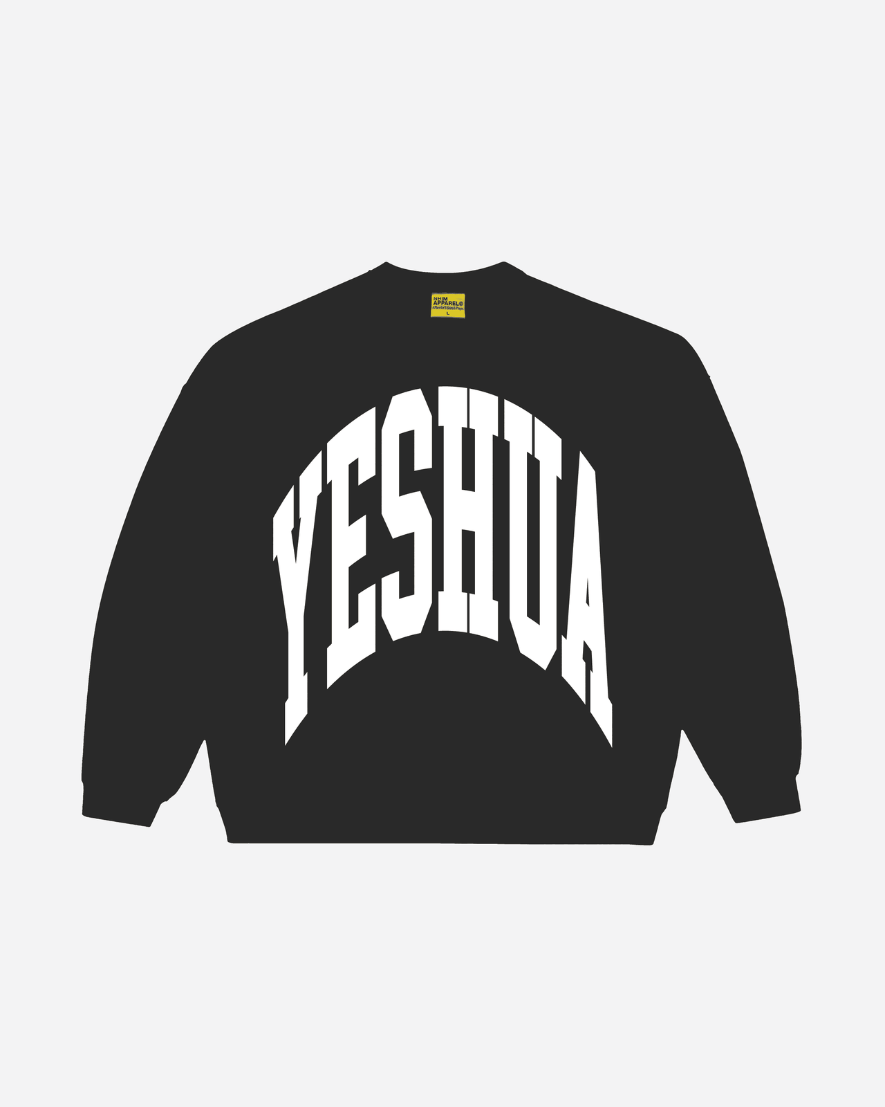 The Yeshua Spirit crewneck sweatshirt in black by NHIM Apparel Christian clothing brand. He came to heal us, deliver us, and make us whole.