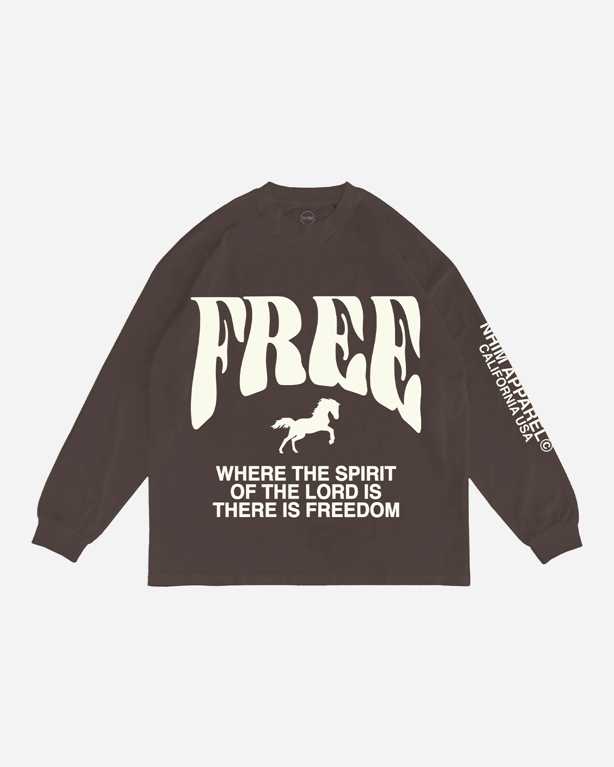 Christian long-sleeve shirt - where the Spirit of the Lord is there is freedom - FREE