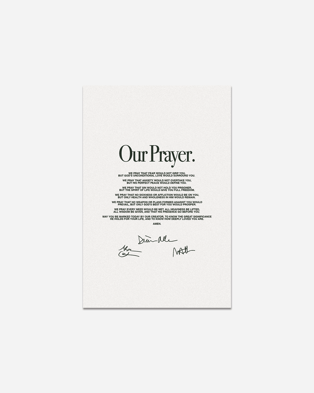 NHIM APPAREL our prayer for you card