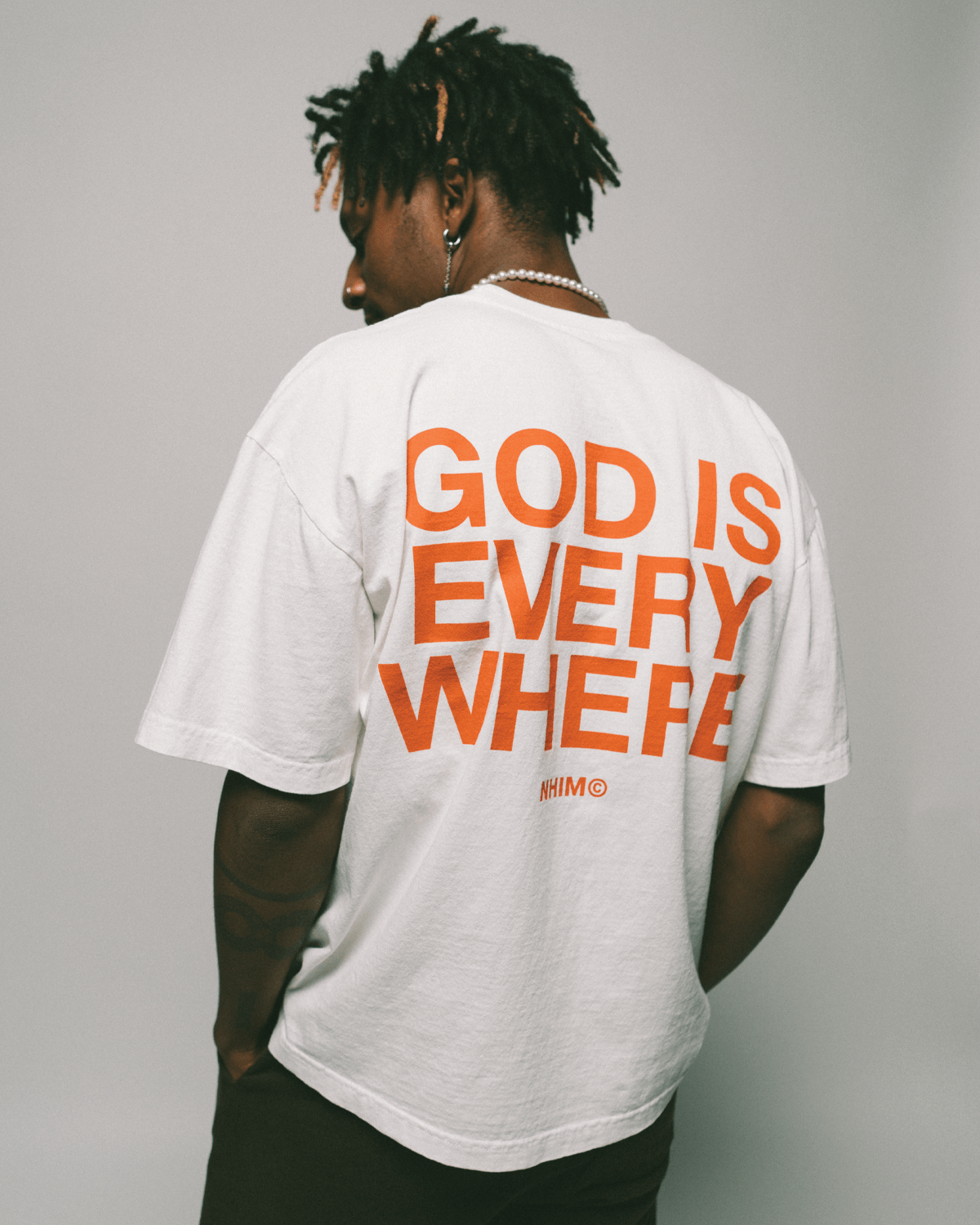 GOD IS EVERYWHERE TEE OFF WHITE NHIM APPAREL