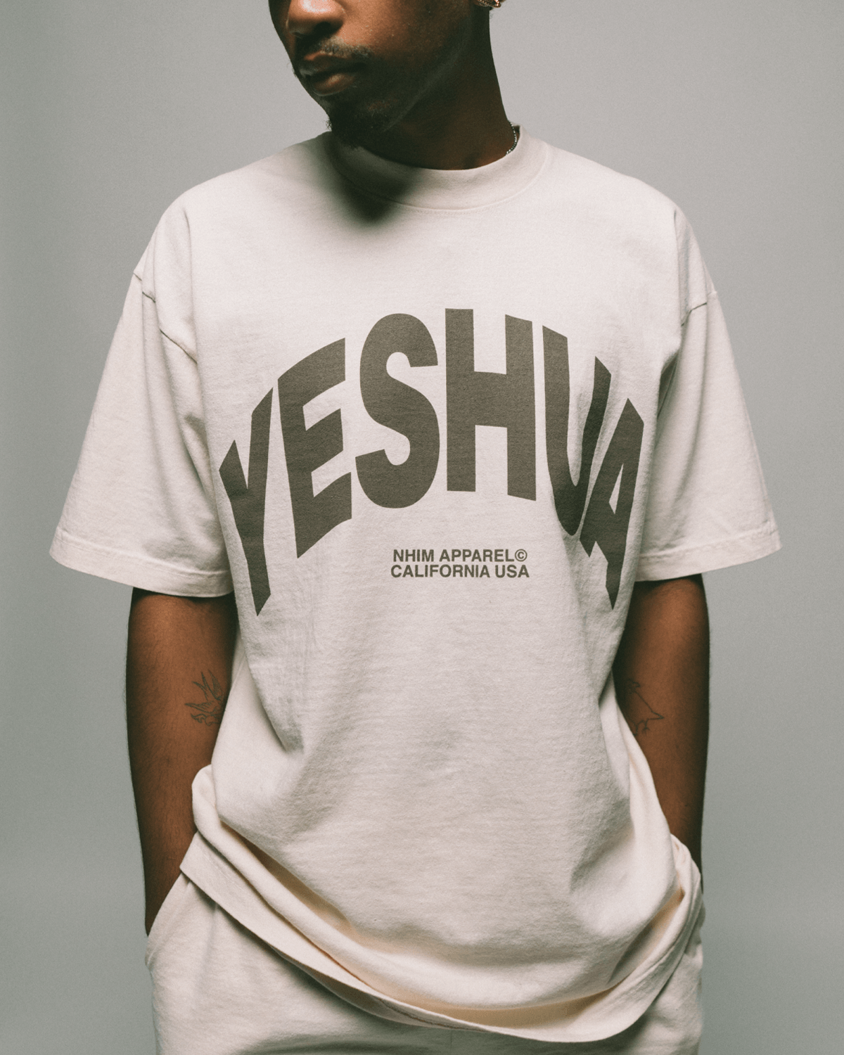 Yeshua shirt YESHUA cream t-shirt made by NHIM APPAREL christian clothing brand